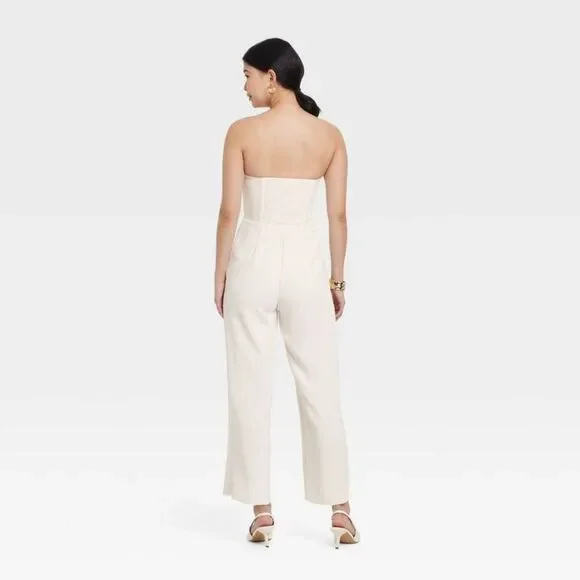 a new day Strapless Wide-Leg Jumpsuit in Off-White - Picture 2 of 3
